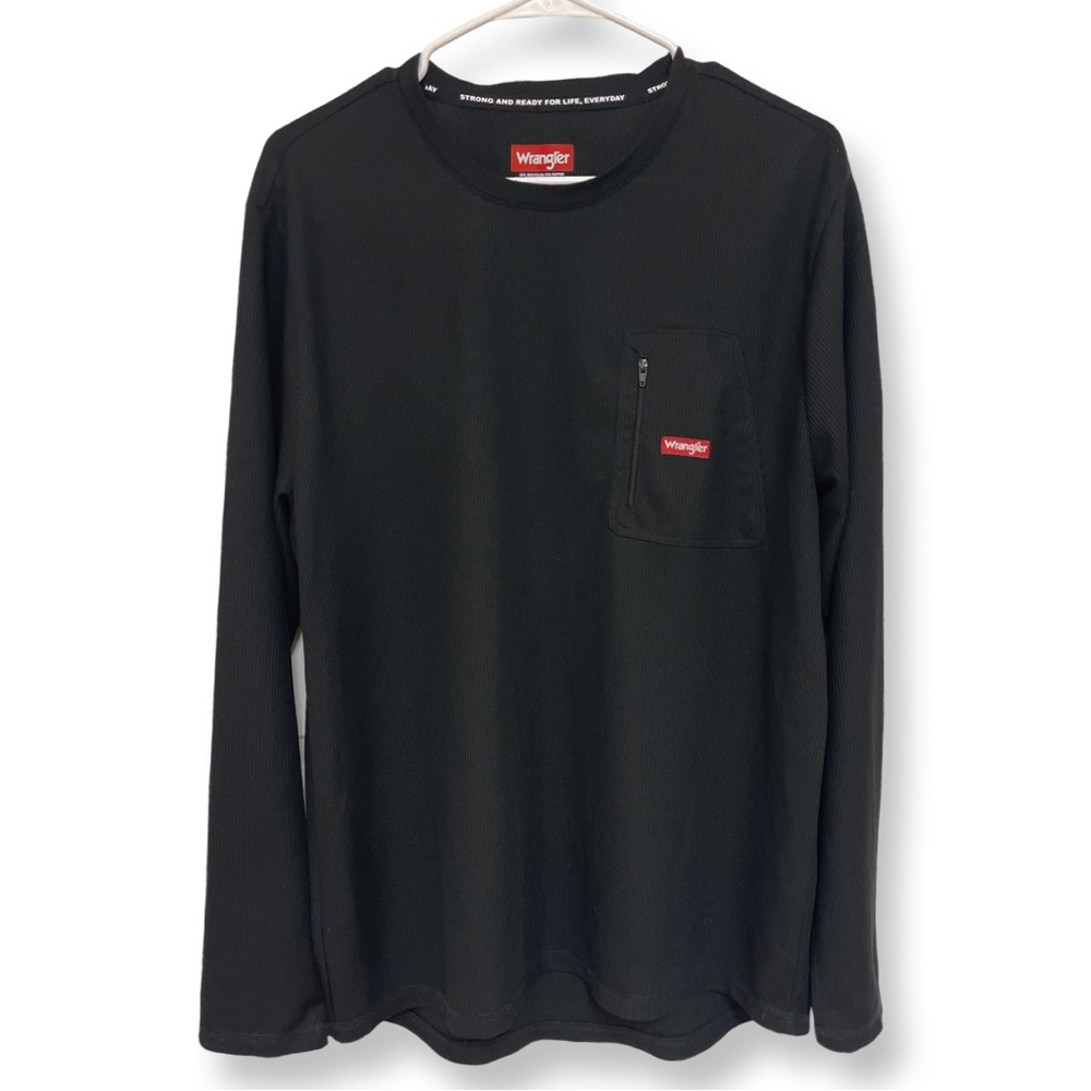 Wrangler Pocket Zip Long Sleeve Shirt Men’s XL Black